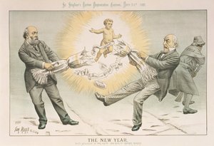 O Ano Novo, de &39;St. Apresentação de Revisão de Stephen Cartoon, 31 de dezembro de 1887